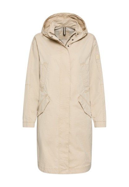 Mantel mit verstellbarer Kapuze