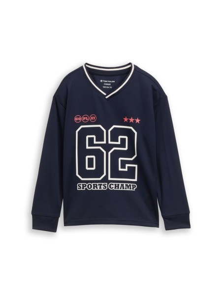 Oversize Trikot Langarmshirt