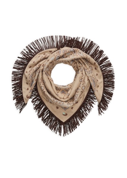 Kaschmirweiches Bandana mit Paisleymuster und Fransen