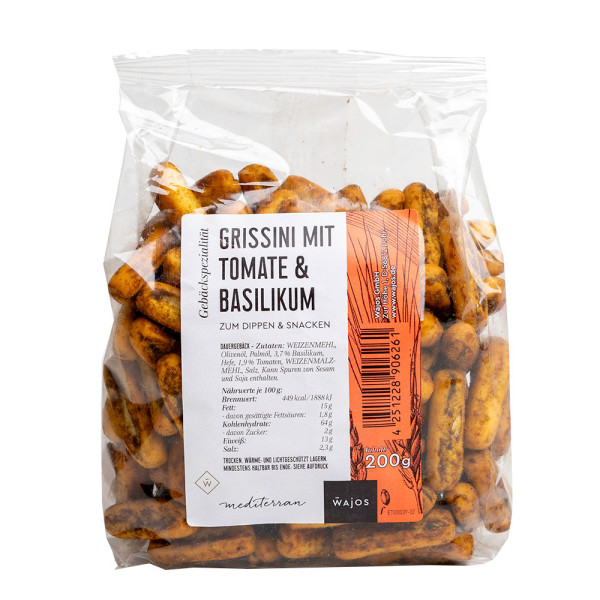 WAJOS Grissini mit Tomate-Basilikum 200g