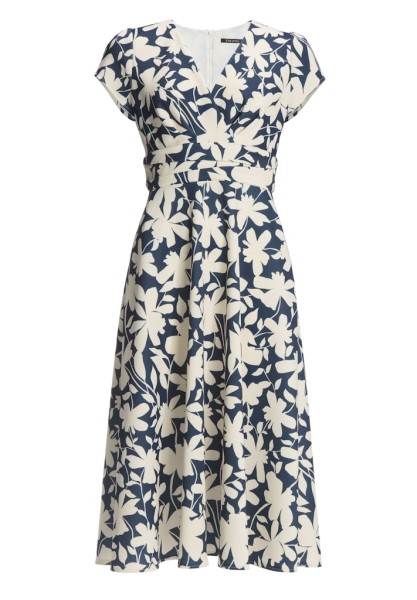 Midi Kleid aus bedrucktem Scuba