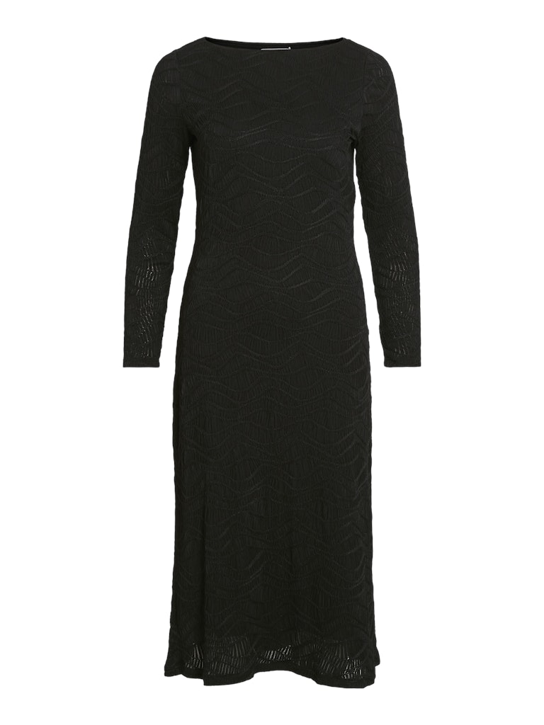 Vimeriana Boatneck L S Midi Dress Black Beauty