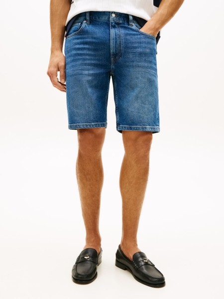 Denton Faded Straight Leg Denim Shorts
