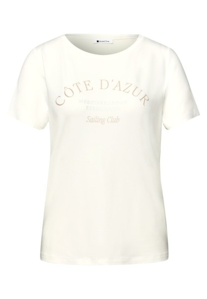 T-Shirt mit Rundhals und Wording