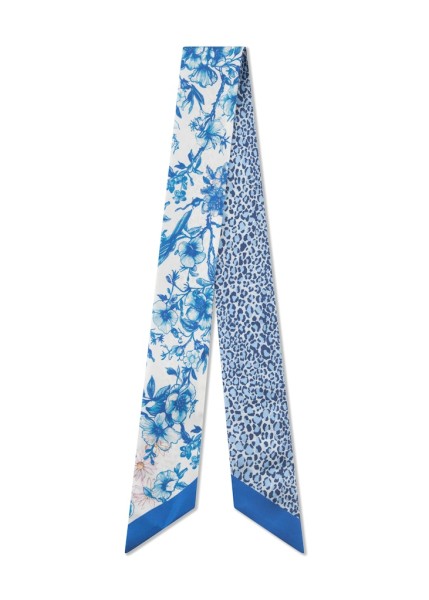Twilly aus reiner Seide mit Blumen-Leo-Print