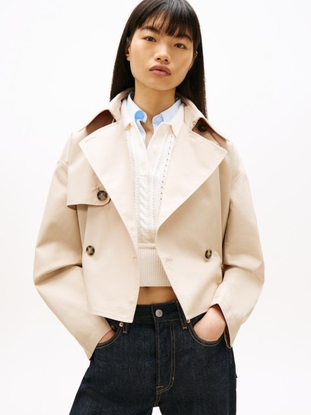 Water Repellent Relaxed Short Trench Coat