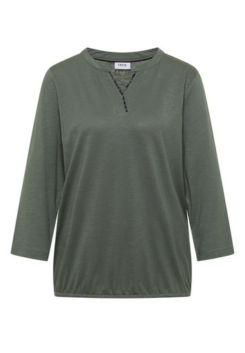 3/4-Arm Shirt mit Split Neck