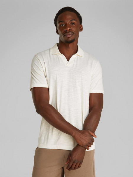 LINEN COTTON CUBAN COLLAR POLO