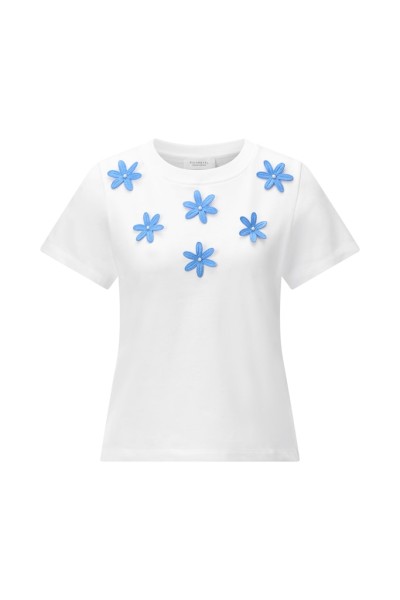 T-Shirt with Flower Application