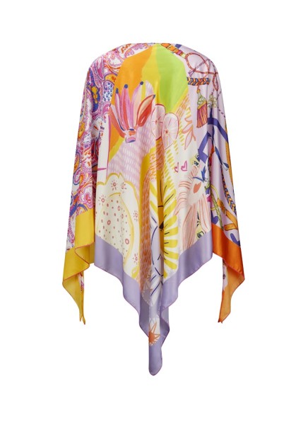 Eleganter Poncho aus Viskose mit Muster
