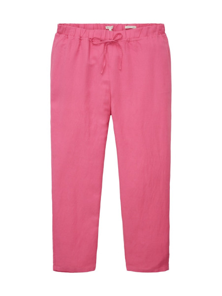 pants loose fit linen cropped