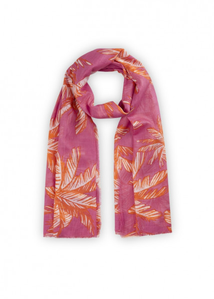 Leichter Schal aus feiner Bambus-Viskose mit Palmenmotiv