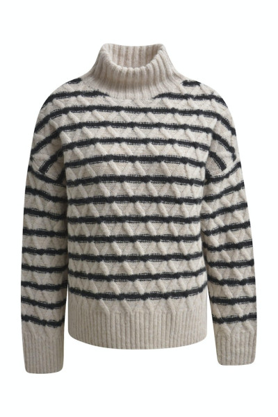 Striped Cable Pullover