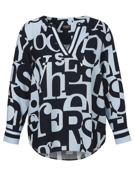 Bluse V-Ausschnitt 1/1 Arm Druck