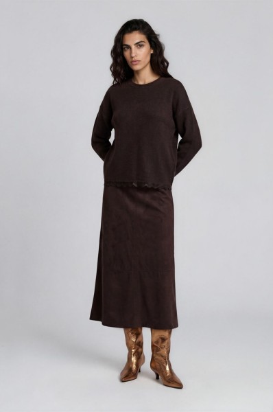 A-shape midiskirt french pockets
