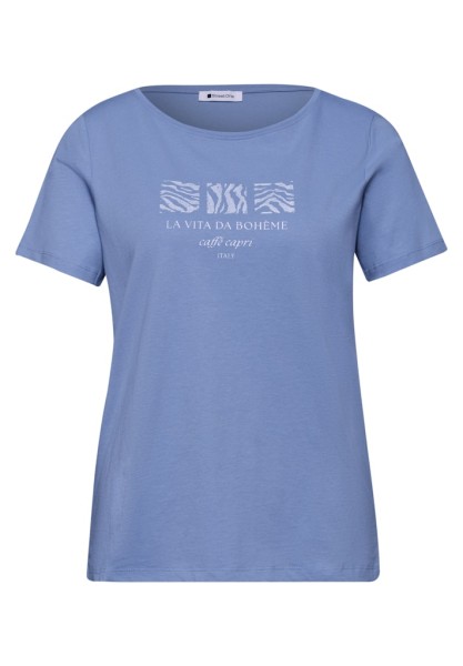 Basic T-Shirt mit Rundhals und Print