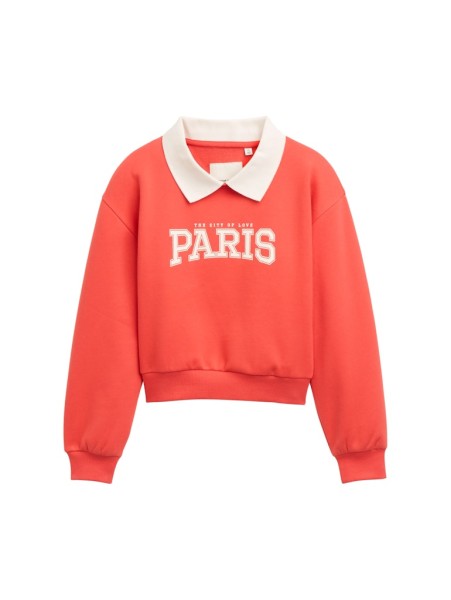 Cropped Sweatshirt mit Kragen