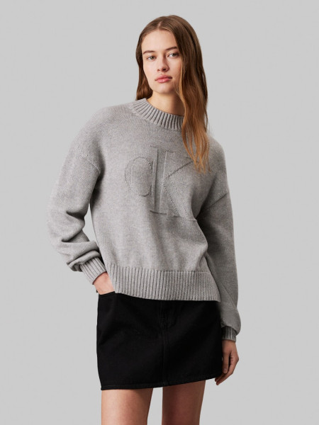 CK INTARSIA LOOSE SWEATER