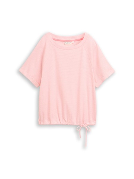 T-Shirt mit Kordelzug und Streifen