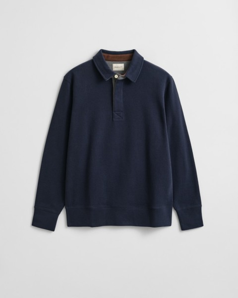 Leichtes Sacker Rib Polo-Sweatshirt