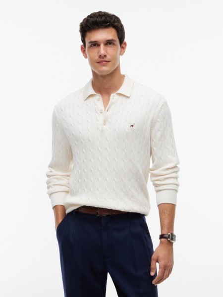 CLASSIC COTTON CABLE LS POLO