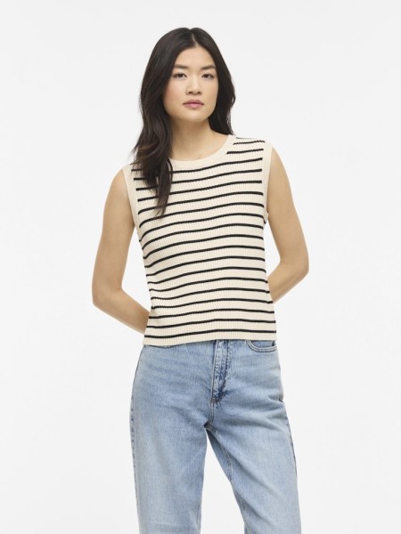 VIMALU RIB S/L O-NECK KNIT TOP