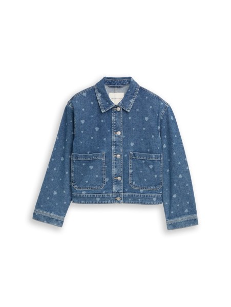 Jeansjacke mit aufgesetzten Taschen