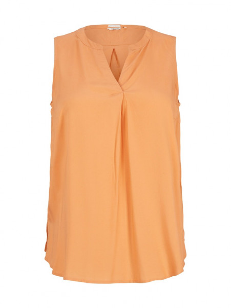 Plus - Ärmellose Loose Fit Bluse mit Seitenschlitzen