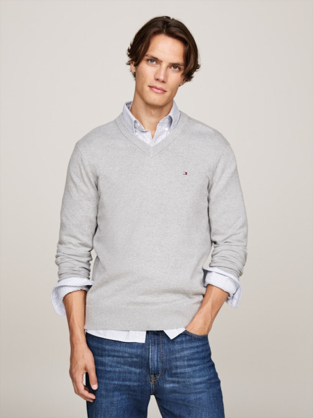 PIMA ORG CTN CASHMERE V NECK
