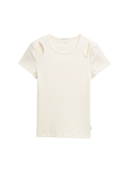 Ripp T-Shirt mit Cut-Outs