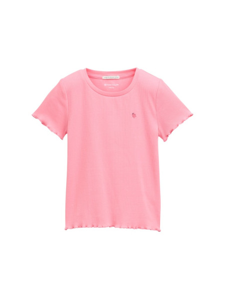 Ripp T-Shirt mit Print