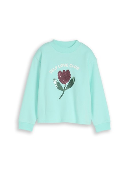 Cropped Sweatshirt mit Wendepailletten