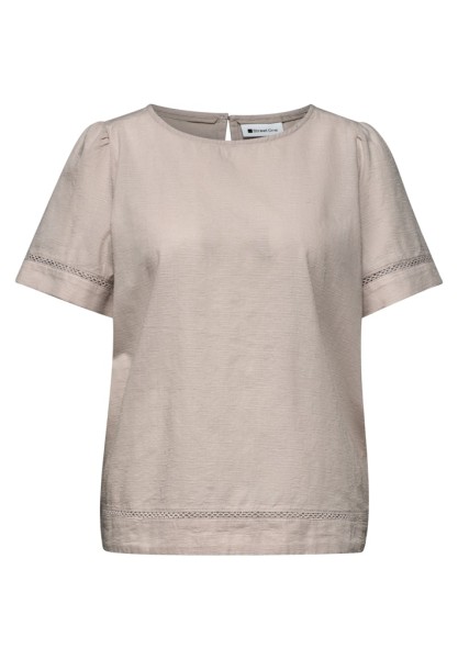 Blusenshirt mit Rundhals und Tape-Details