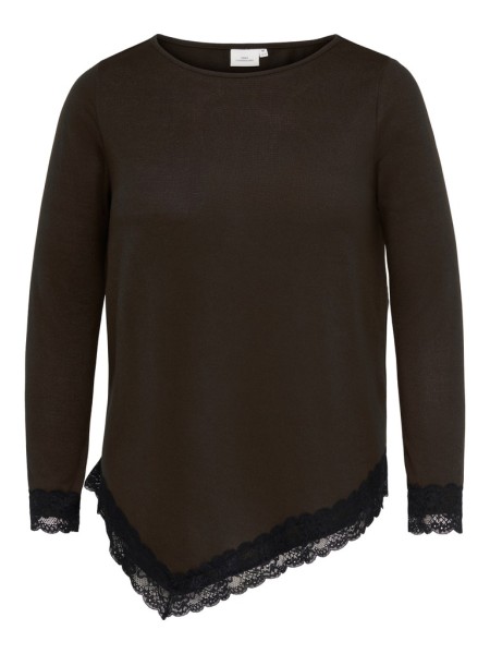 CARALBA L/S ASSYMETRIC LACE BLOUSE JRS