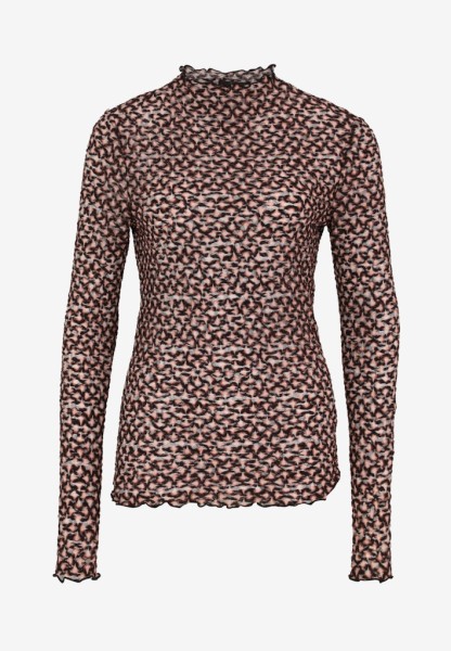 Shirt transparent mit Stehkragen