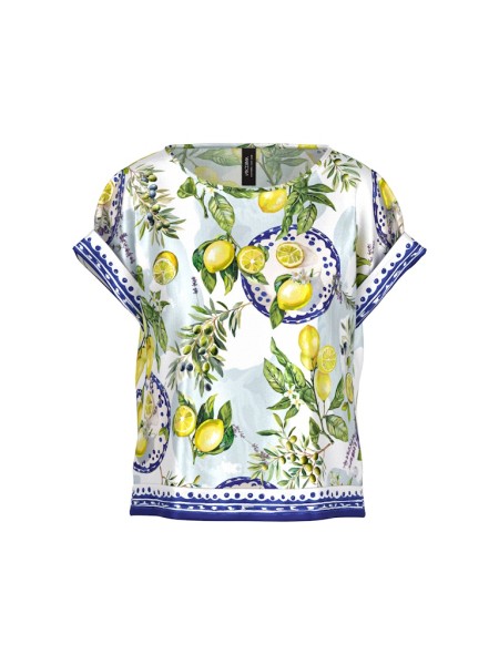 Viskosebluse mit mediterranem Print