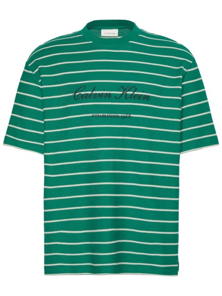 All-Over Stripe Pique T-Shirt