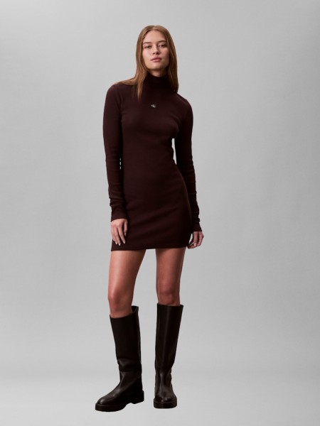 LS WOVEN LABEL 2X2 RIB MINI DRES