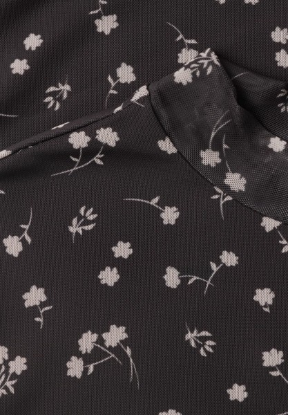Langarm Mesh-Shirt mit Rundhals und Print