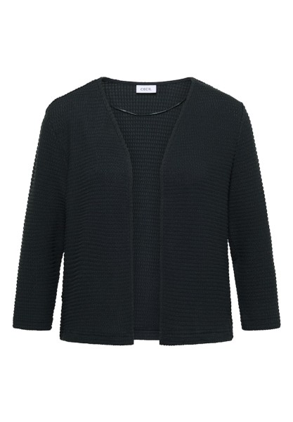 Offene 3/4-Arm Jacke im Ajour-Look