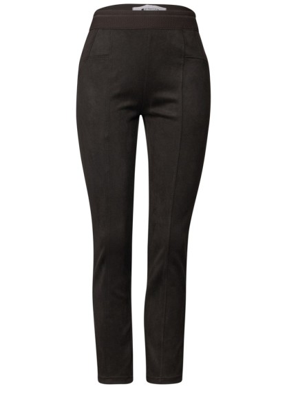 High Waist Skinny Leg Hose aus Velours