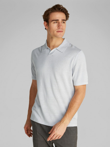 SS LINEN BLEND J-COLLAR SWT 12GG