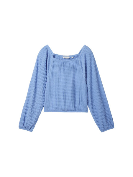 Cropped Bluse mit recyceltem Polyester