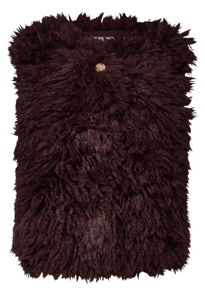 Fake Fur Weste mit Knopfleiste
