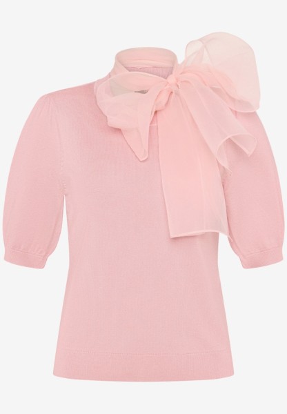 Kurzarmpullover mit Schleife