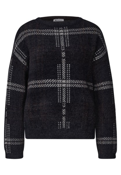 Langarm Pullover mit Karomuster