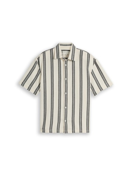 Loose Fit Kurzarmhemd mit Streifenmuster