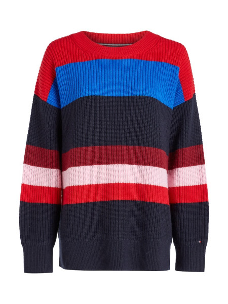 VIBRANT STRIPE C-NK SWEATER