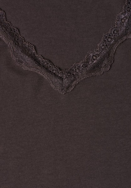 Langarm Shirt mit V-Neck und Spitze