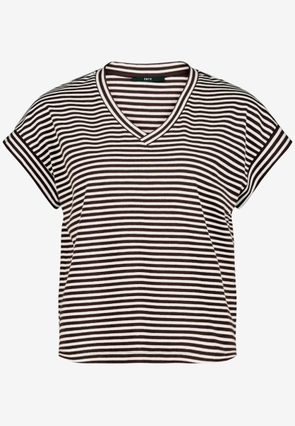 Streifenshirt mit V-Ausschnitt